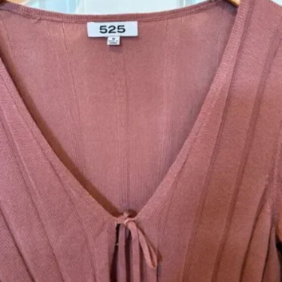 525 Pink Tie Front Cardigan, Medium - Picture 2 of 4